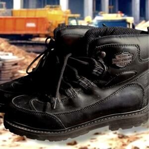 Unisex M9/W10/EU42 HARLEY DAVIDSON ASTM Steel Toe Lace Up D-91144 Work Boot EUC